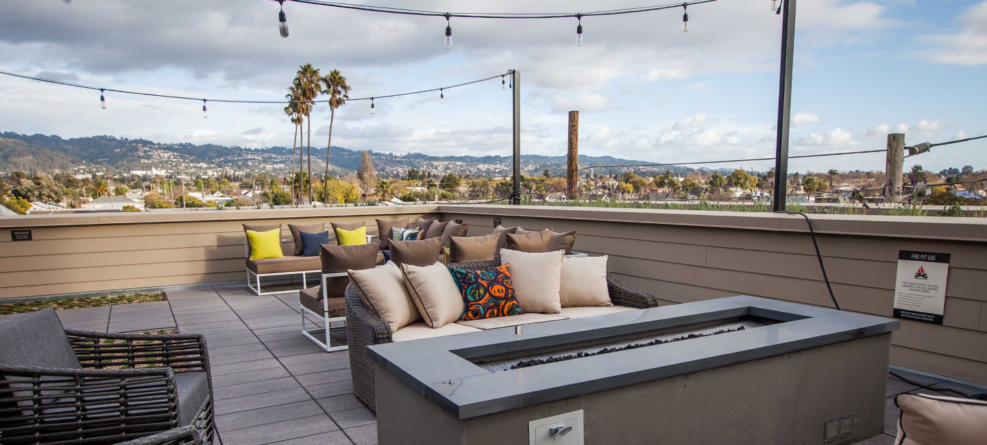 Higby Rooftop Lounge With Seating Space & Berkeley Views